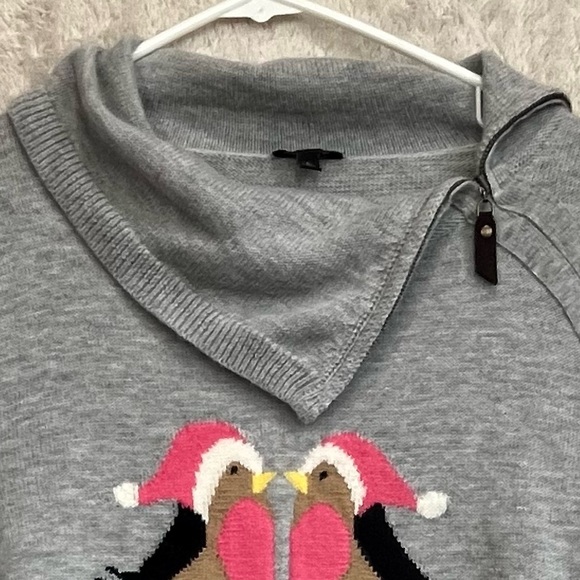 Talbots Holiday Bird Lambswool Sweater Sz L "Seasons Tweetings Novelty Christmas - Picture 15 of 16